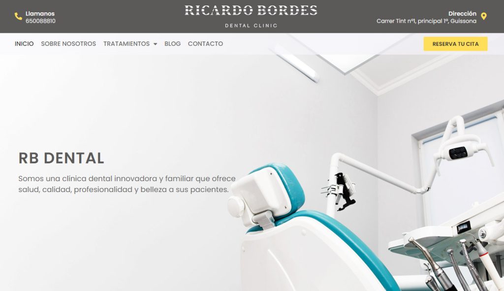 Rediseño del sitio web de RB dental clinic